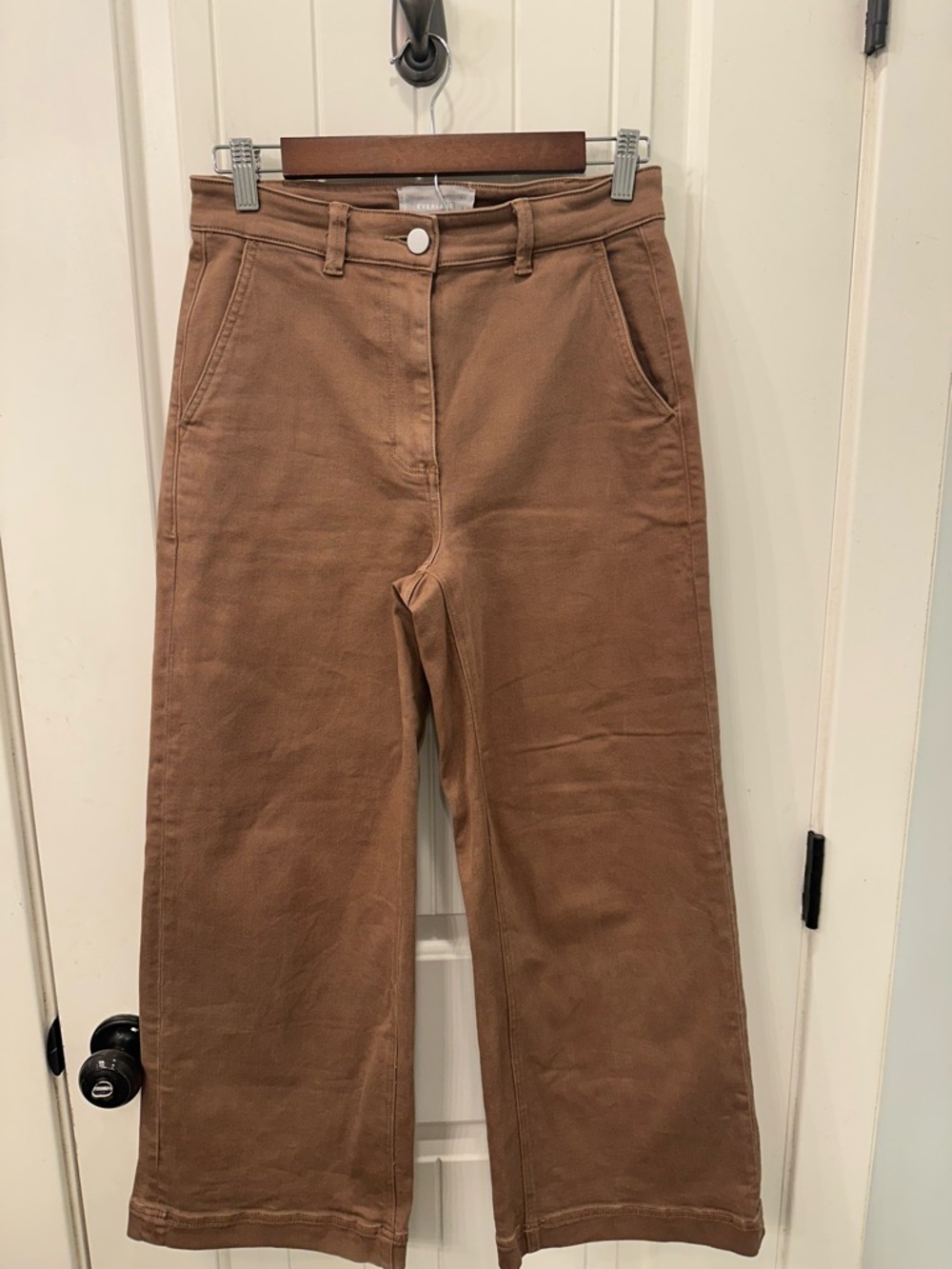 Everlane Brown Wide Leg Crop Utility Pants Denim Size 4